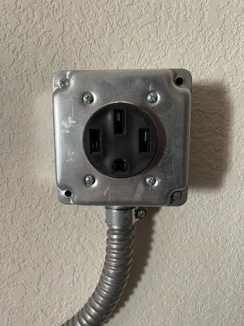 NEMA 14-50 outlet installed for Smart Home Electrical in Alsace